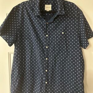 American Eagle Outfitters Navy Polka Dot Shirt